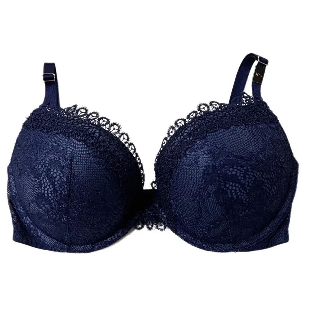 Victoria’s Secret Very sexy Push up Padded Lace bra 32DD. Blue